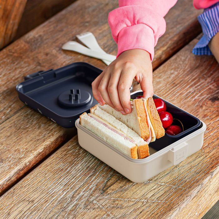 Boite a Sandwich Enfant - MONBENTO - Couverts inclus - Sans BPA - Snacky Wolf