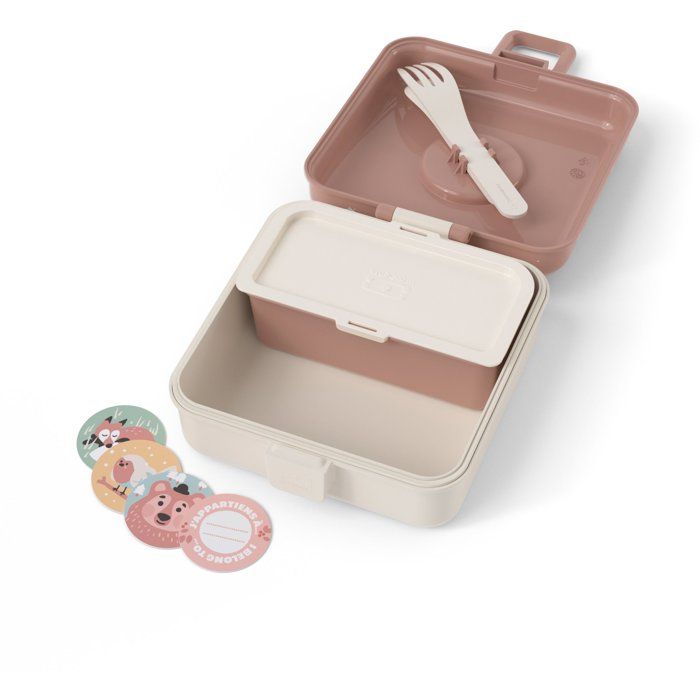Boite a Sandwich Enfant - MONBENTO - Couverts inclus - Sans BPA - Snacky Fox