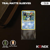 Protege-cartes - Konix - Matte Sleeves 66 x 91 mm compétition - 100 pochettes - Magic The Gathering, Pokémon - Bleu turquoise
