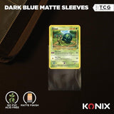 Protege-cartes - Konix - Matte Sleeves 66 x 91 mm compétition - 100 pochettes - Magic The Gathering, Pokémon - Bleu foncé