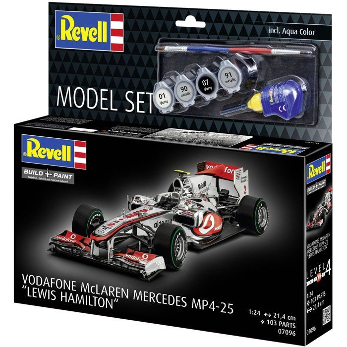 Maquette de Formule 1 - REVELL - Model Set - McLaren Mercedes MP4-25 Lewis Hamilton - Avec colle, peintures et accessoires