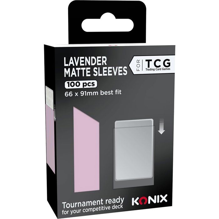 Protege-cartes - Konix - Matte Sleeves 66 x 91 mm pour compétition - 100 pochettes - Magic The Gathering, Pokémon - Rose lavande