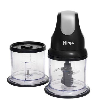 Hachoir électrique - NINJA - Express Chop - NJ1002EUBK - Mini hachoir et mixeur compact - 200 W - 2 bols de 500 ml
