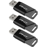 Pack de 3 Clés USB 3.2 - PNY - Attaché X - 128 Go - Jusqu'a 130 Mo/s