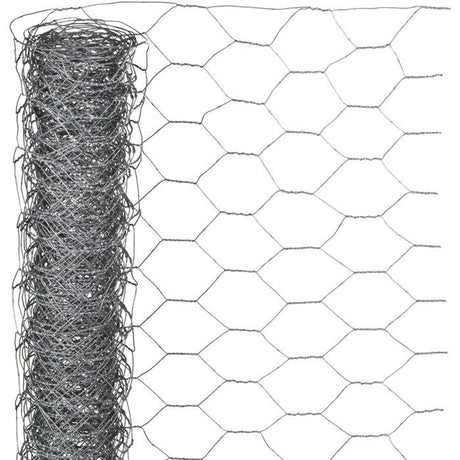 Grillage hexagonal galvanisé - NATURE - 0,5 x 3 m - Ep. 25 mm - Gris