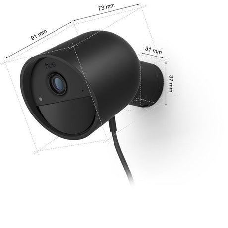 Caméra connectée - Philips Hue - Extérieur - Filaire - Vision nocture - 2K - Bureau - Noir