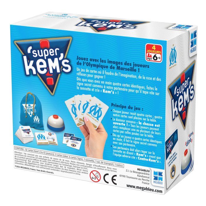 Super Kems Olympique de Marseille - Jeu de société - MEGABLEU - Des 6 ans