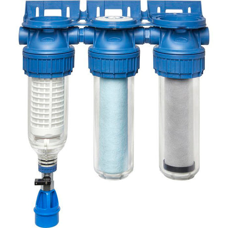 Station de filtration triplex - BWT - PURESKY 50 µm rétro-lavable + ARCTIC 20 µm + PUREBLOCK 10 µm