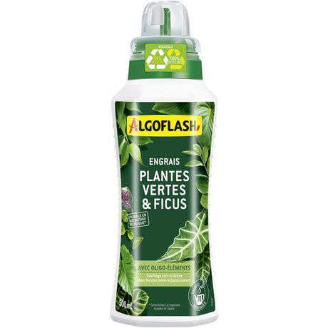 Engrais plantes vertes - ALGOFLASH - Plantes vertes & Ficus - 500 ml - UAB
