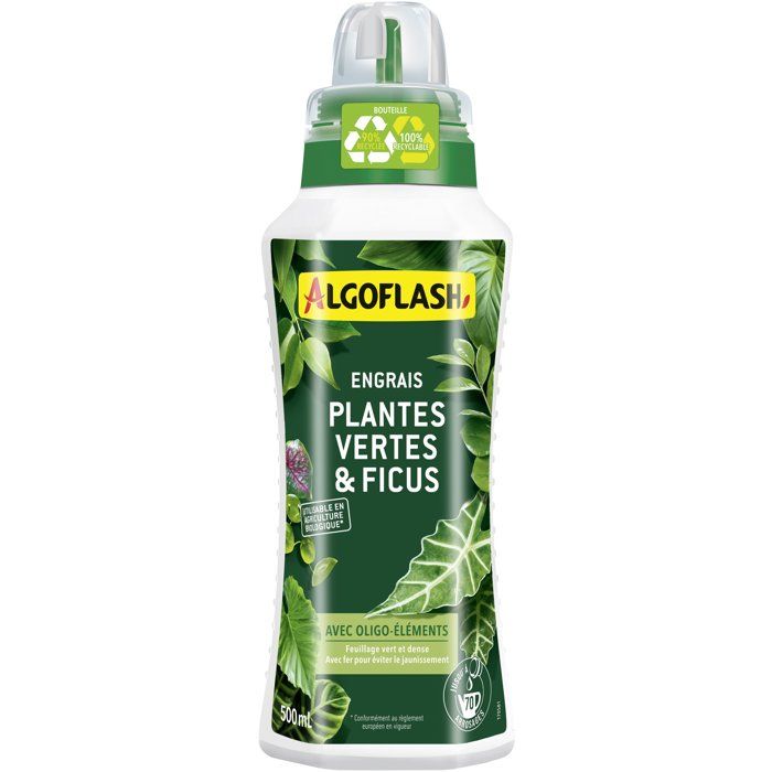 Engrais plantes vertes - ALGOFLASH - Plantes vertes & Ficus - 500 ml - UAB
