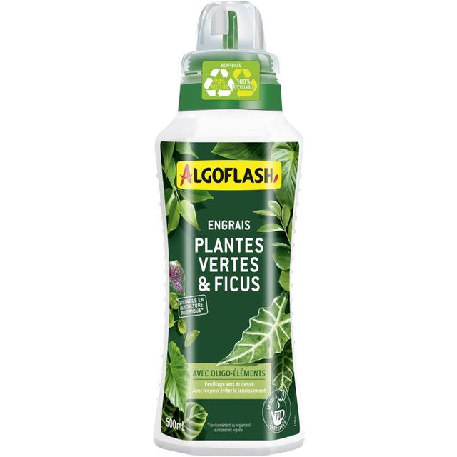Engrais plantes vertes - ALGOFLASH - Plantes vertes & Ficus - 500 ml - UAB