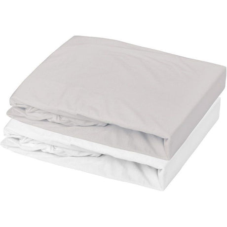 Lot de 2 draps housse - MON PTIT DODO - Jersey 100% coton - 60 x 120 cm - Blanc et gris souris