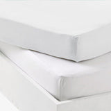 Lot de 2 draps housse - MON PTIT DODO - Jersey 100% coton - 60 x 120 cm - Blanc