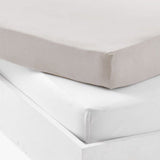Lot de 1 drap housse jersey 100% coton + 1 alese - MON PTIT DODO - 60 x 120 cm - Blanc et gris souris
