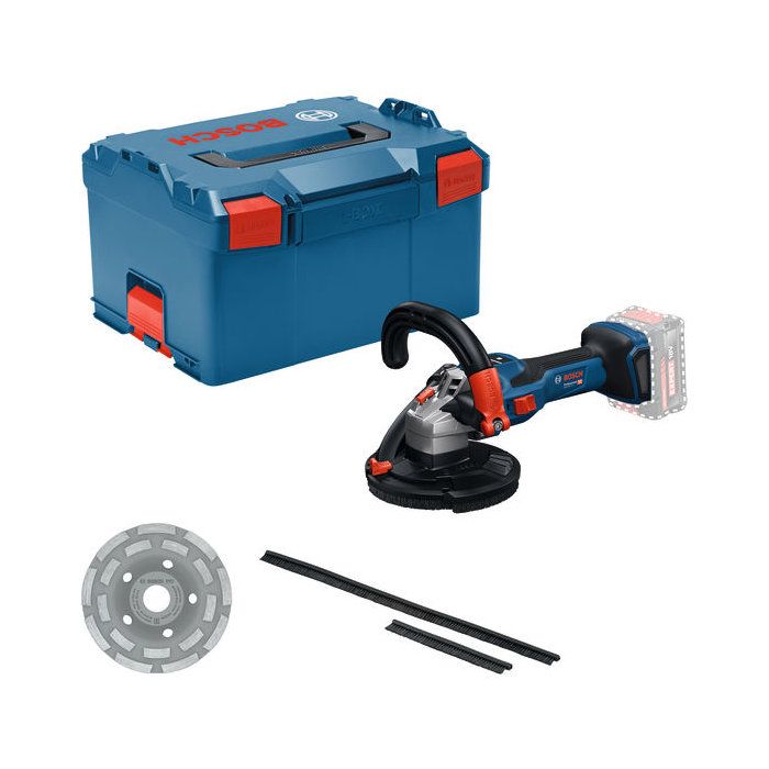 Ponceuse béton sans fil BOSCH PROFESSIONAL - GBR 18V-15 S - Sans batterie ni chargeur - Coffret + clé argot + couronne + meule