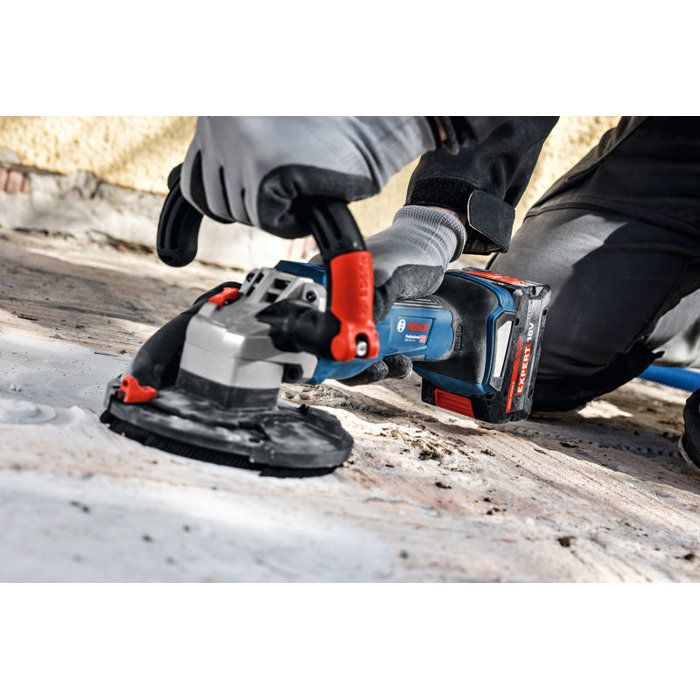 Ponceuse béton sans fil BOSCH PROFESSIONAL - GBR 18V-15 S - Sans batterie ni chargeur - Coffret + clé argot + couronne + meule