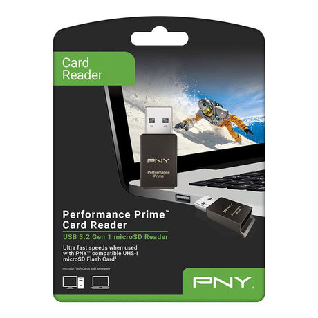 Lecteur de carte micro-SD - PNY - P-CRUAUSDDG3CPPR-GE - Prime USB 3.2 - Compatible universel - Haute performance