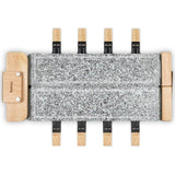 Appareil a raclette - HKoeNIG - WOD362 - 1400 W - Jusqu'a 8 personnes - Pierre a cuire base rotative - Design bois