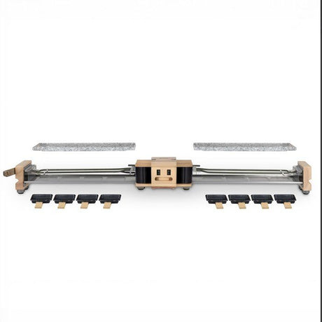 Appareil a raclette - HKoeNIG - WOD362 - 1400 W - Jusqu'a 8 personnes - Pierre a cuire base rotative - Design bois