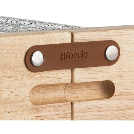 Appareil a raclette - HKoeNIG - WOD362 - 1400 W - Jusqu'a 8 personnes - Pierre a cuire base rotative - Design bois