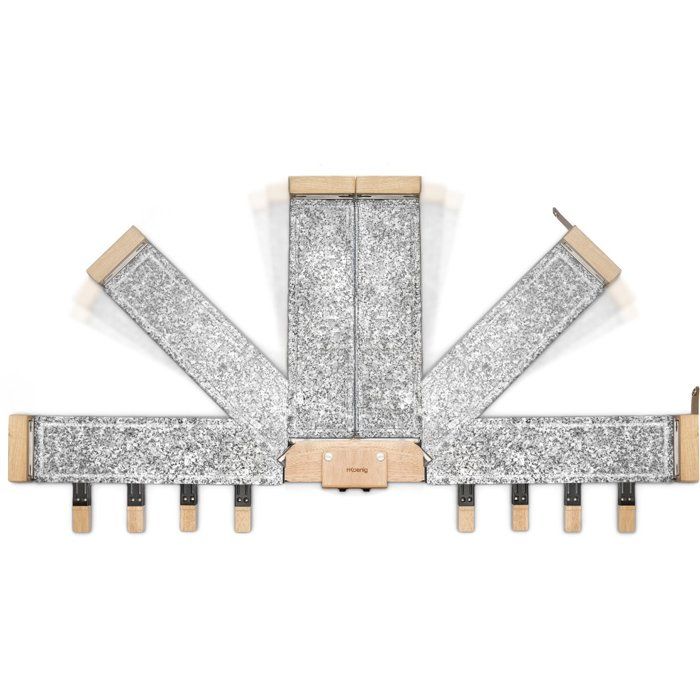 Appareil a raclette - HKoeNIG - WOD362 - 1400 W - Jusqu'a 8 personnes - Pierre a cuire base rotative - Design bois