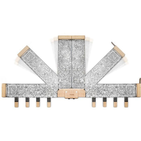 Appareil a raclette - HKoeNIG - WOD362 - 1400 W - Jusqu'a 8 personnes - Pierre a cuire base rotative - Design bois