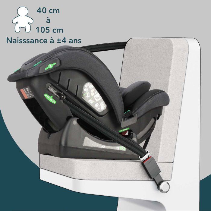 Siege auto réversible évolutif - BAMBISOL - AY913PLUSN - Groupe 0+/1/2/3 - I-Size - Inclinable - Réducteur - Noir