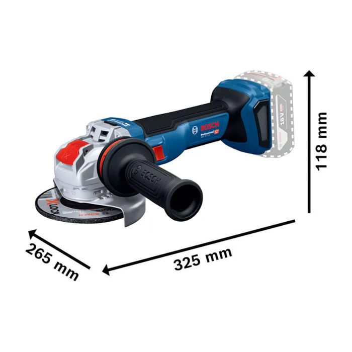 Bosch GWX 18V-11 S Solo L X-LOCK  Meuleuse angulaire 18V Brushless 125 mm, équiv. 1 100 W