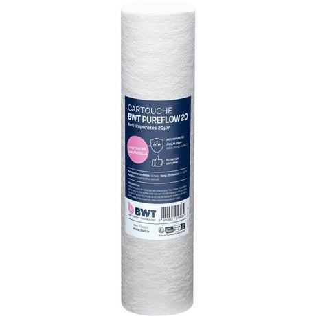 Cartouche filtrante - BWT - Extrudée 20 µm - Retient boues/sable/rouille/particules fines - Compatible filtres 10''