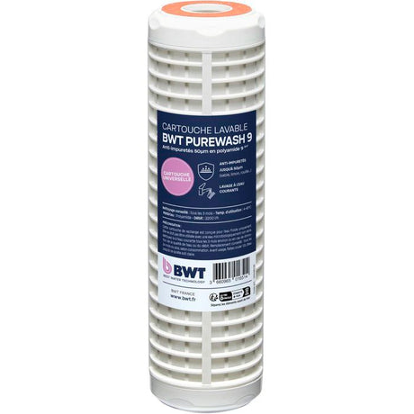 Cartouche lavable - BWT - 50 µm - Préfiltration économique - Retient particules grossieres - Nettoyage simple au robinet