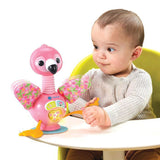 VTECH Flamingo Rigolo — Jouet d'éveil flamant rose 9-36 mois, sons, mélodies et ventouse