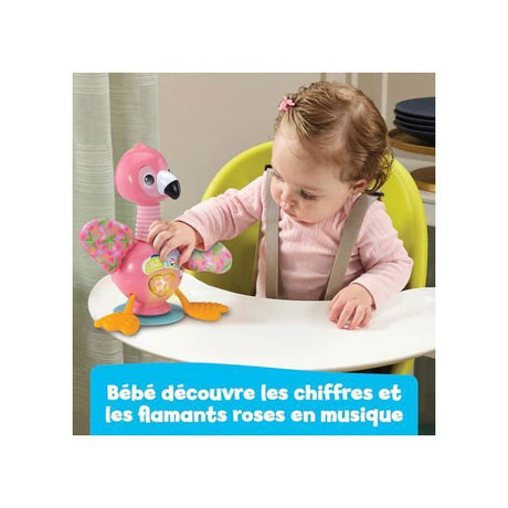 VTECH Flamingo Rigolo — Jouet d'éveil flamant rose 9-36 mois, sons, mélodies et ventouse