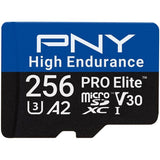 PNY Pro Elite High Endurance - Carte mémoire microSDXC - 256 Go - UHS-I C10 U3 V30 A2 - 100/90 Mo/s