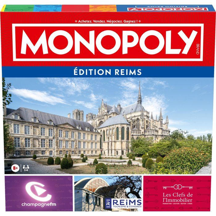 MONOPOLY Reims - Jeu de société - WINNING MOVES - 2 a 6 joueurs - Des 8 ans