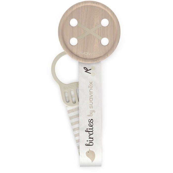 Attache-sucette avec ruban - SUAVINEX - Birdies - Des la naissance - Beige