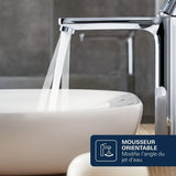 Mitigeur de lavabo - GROHE DICE - Taille XL - Corps lisse sans vidage - Chrome
