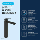 Mitigeur de lavabo - GROHE DICE - Taille XL - Corps lisse sans vidage - Noir mat