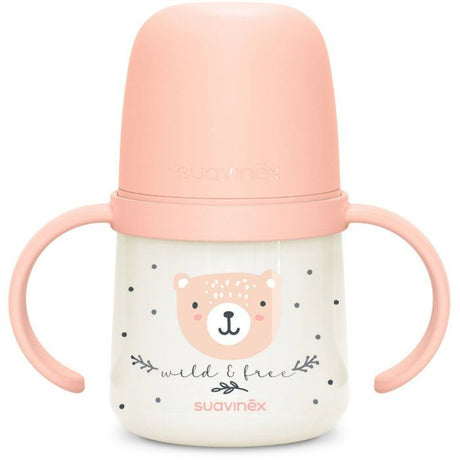 Biberon avec anses - SUAVINEX - NIGHT&DAY WILD&FREE - 150 ml - 6 mois et plus - Rose