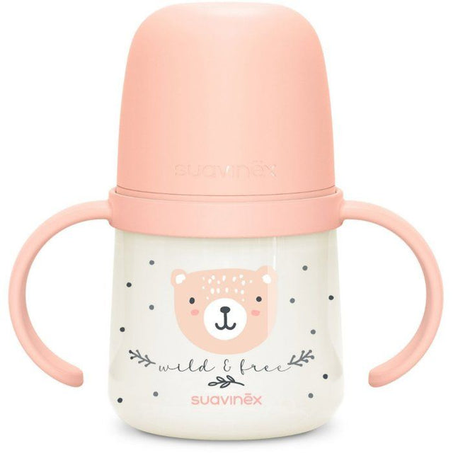 Biberon avec anses - SUAVINEX - NIGHT&DAY WILD&FREE - 150 ml - 6 mois et plus - Rose