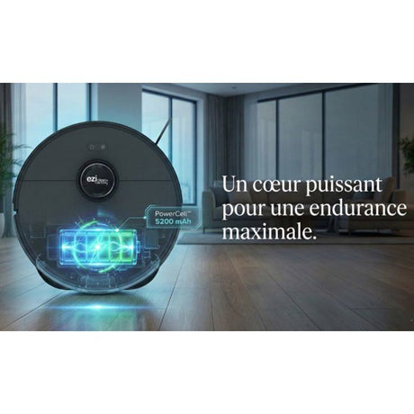 Robot Aspirateur Laveur - EZICLEAN PureFlow MAX - 14 000 Pa - AquaClean Auto-Refresh - EdgeMop Cleaning