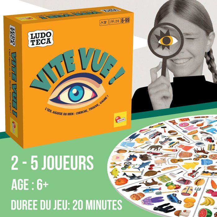 Vite Vue! - Jeu d'Observation - LUDOTECA - LISCIANIGIOCHI - 167 Jetons - De 2 a 5 joueurs - Des 6 ans