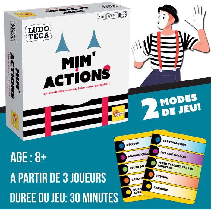 Mim'Actions - Jeu de mime - LUDOTECA - LISCIANIGIOCHI - a partir de 3 joueurs - Des 8 ans