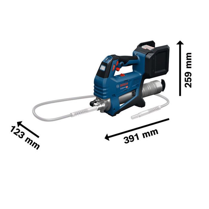 Pistolet a graisse sans fil BOSCH PROFESSIONAL - GFP 18V-10 - 18V - 10 000 PSI - 320 g/min - Coupleur 90° + bandouliere