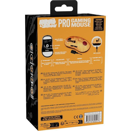 Souris gaming - Filaire/sans fil PC - KONIX - Naruto Shippuden - Édition Pro Collector Numérotée - Orange