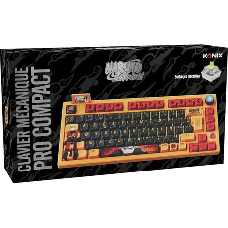 Clavier filaire/sans fil - Mécanique - KONIX - Naruto Shippuden - Édition Pro Collector Numérotée - AZERTY - LED RVB