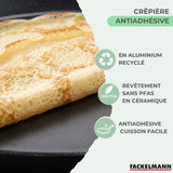 Set chandeleur crepiere - FACKELMANN - BRANDAO - Ř 26 cm - 3 ustensiles