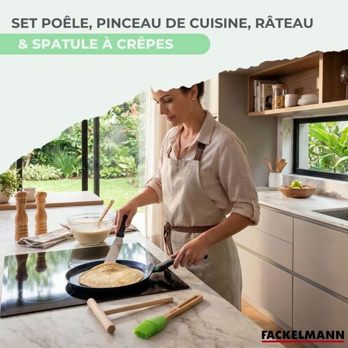 Set chandeleur crepiere - FACKELMANN - BRANDAO - Ř 26 cm - 3 ustensiles