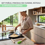Set chandeleur crepiere - FACKELMANN - BRANDAO - Ř 26 cm - 3 ustensiles