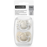 Lot de 2 sucettes symétriques - SUAVINEX - Birdies - SX Pro - 0 a 6 mois - Beige