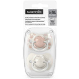 Lot de 2 sucettes symétriques - SUAVINEX - Birdies - SX Pro - 6 a 18 mois - Rose